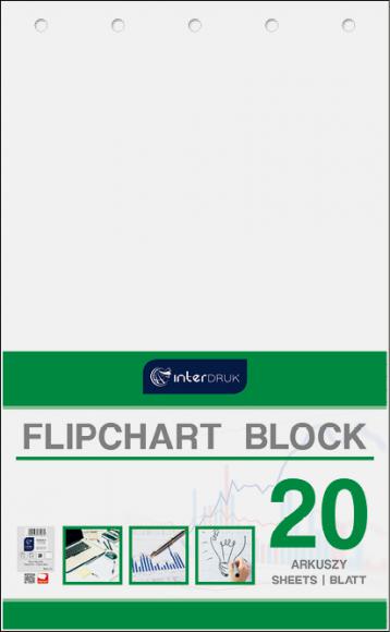 Blok do flipchartów, gładki, 20 arkuszy, 640 x 1000 mm