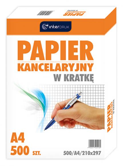 Papier kancelaryjny w kratkę, A4, 500 kartek