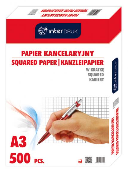 Papier kancelaryjny w kratkę, A3, 500 kartek