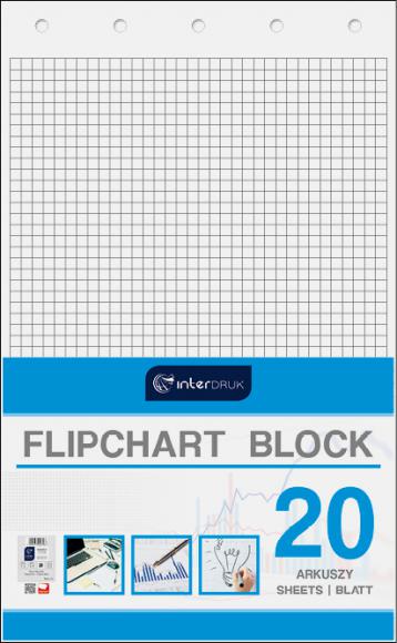 Blok do flipcharta, kratka, 20 arkuszy, 640 x 1000 mm