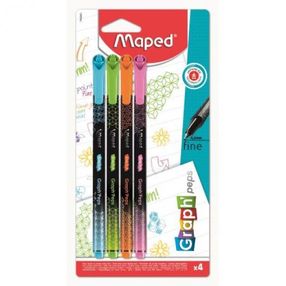 Cienkopis Graph Peps deco kolory fancy 4 szt blister