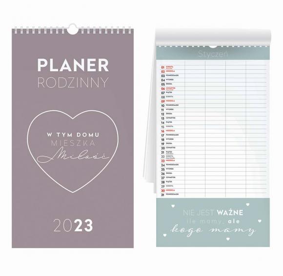 Kalendarz planer rodzinny 24x45 cm MIŁOŚĆ