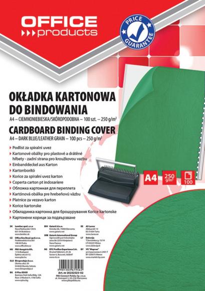 Okładka do bindowania kart. skóropodob. A4 250g zielona 1 szt.