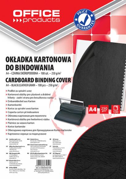 Okładka do bindowania kart. skóropodob. A4 250g czarna 1 szt.