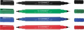 Marker do CD/DVD QCONNECT dwustronny 0,4mm i 1mm czerwony