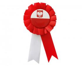 Kotylion narodowy biało  czerwony